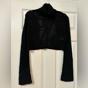 NWOT Dolls Kill / Darker Wavs Diatonic Fishnet Cropped Sweater